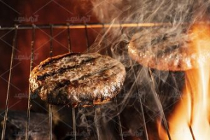 عکس برگر گریل شده داغ